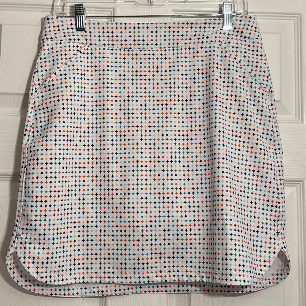 Peter Millar Women's Performance Alice Petal Hem White Multi color Golf Skort M